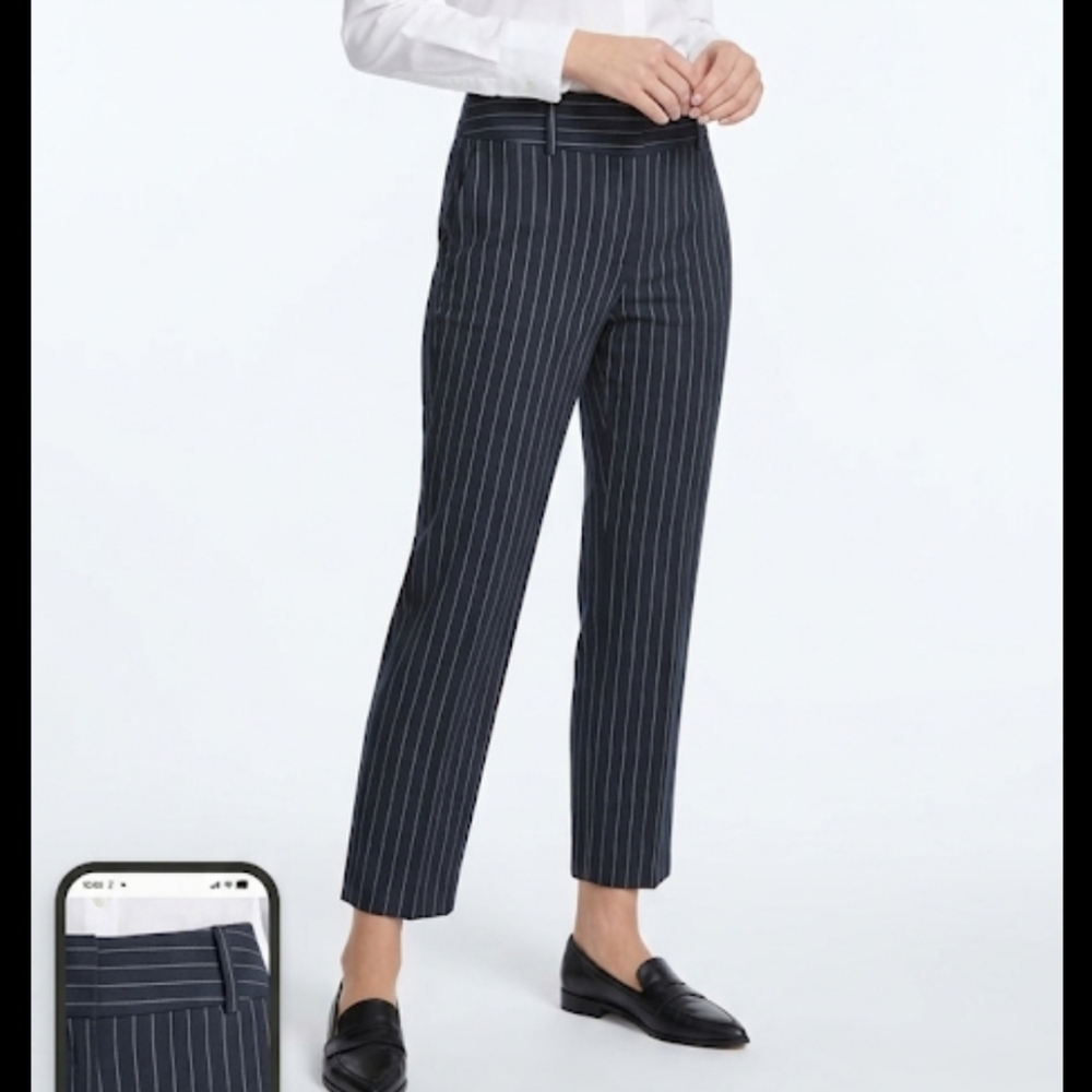 Alice + Olivia Pinstripe High Waist Trousers Sz 10 Career Workwear
